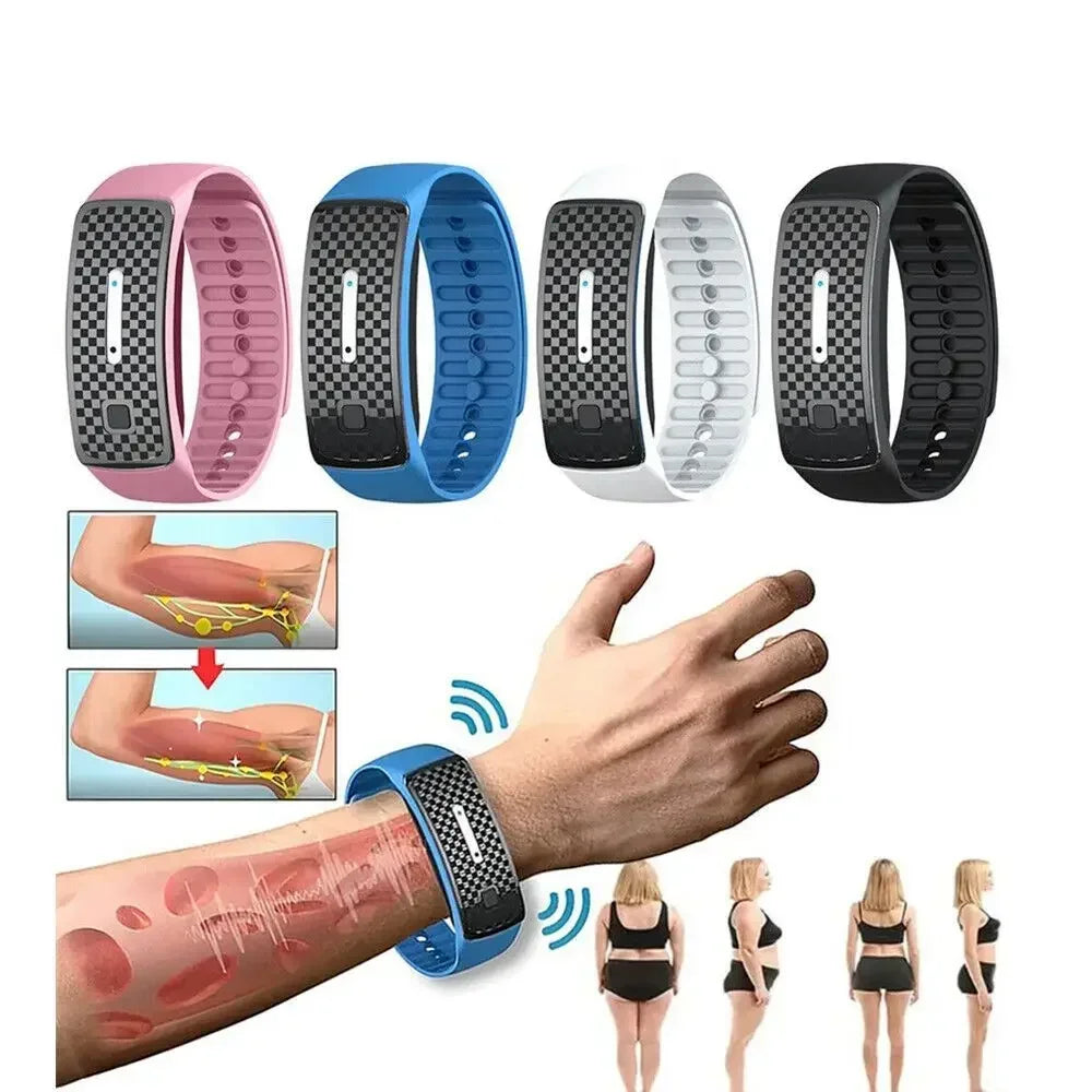 Practical Ultrasonic Body Shape Wristband Smart Magnetic Lymphatic Detox Bracelet Heart Rate Fitness Pedometer Wristbands