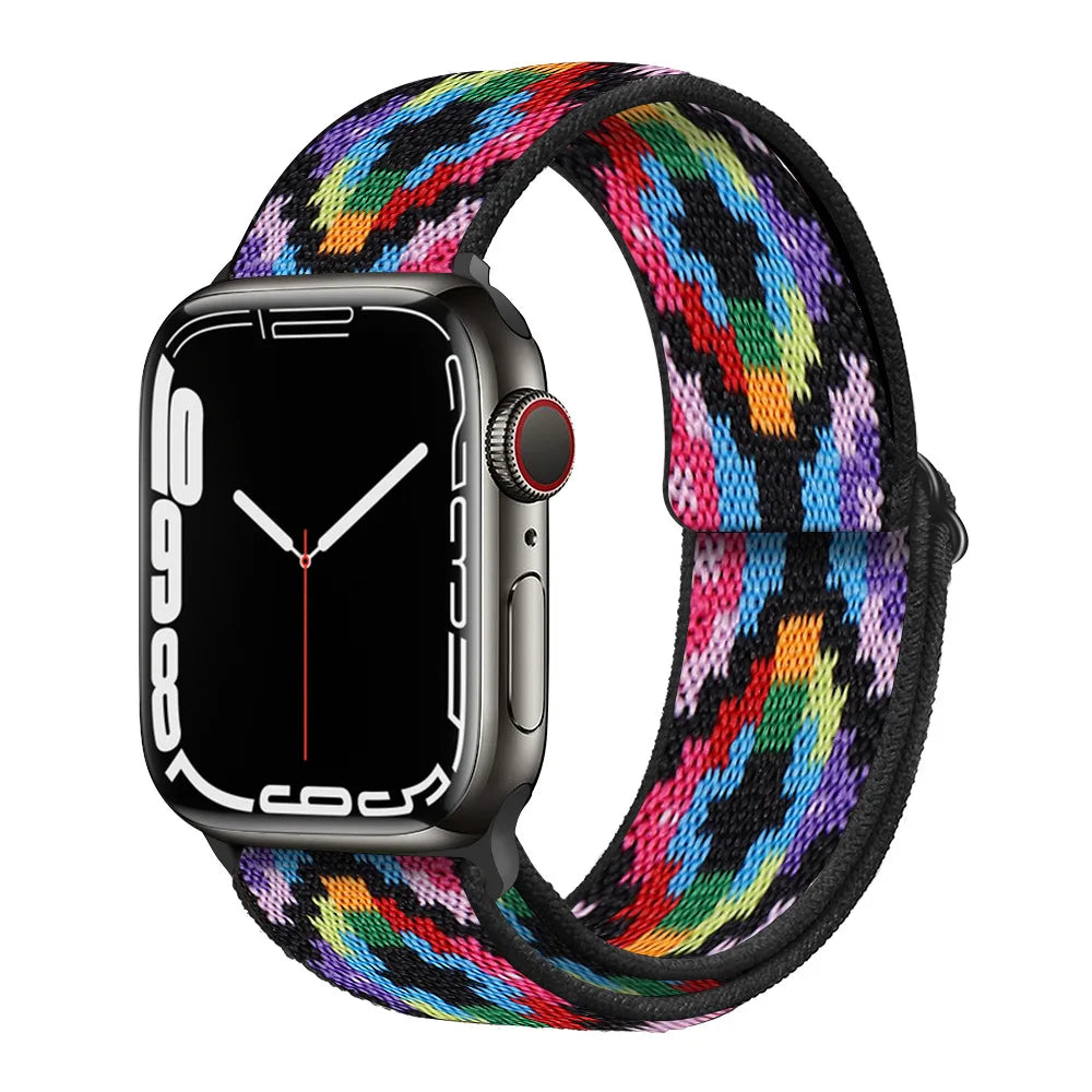 Nylon Loop Strap for Apple Watch Band 44mm 40mm 45mm 49mm 41mm 42mm 38mm 44 45 mm Bracelet iWatch Series Ultra 8 7 6 5 4 SE Band