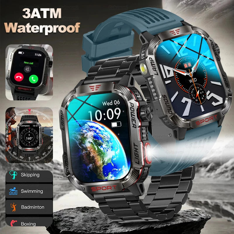 2024 New For Xiaomi Military Smart Watch Men IP68 5ATM Outdoor Sports Fitness Tracker 24H Health Monitor 2.01-inch Smartwatches