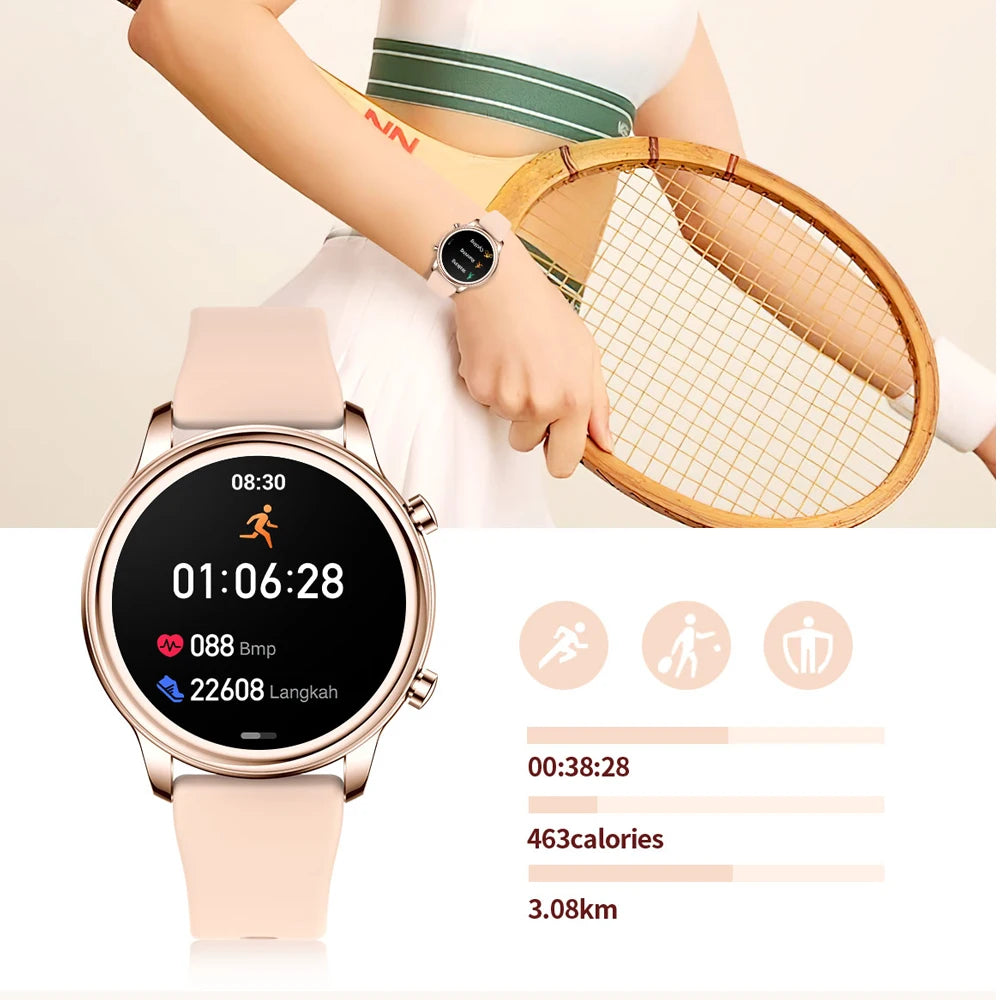 2024 New For Xiaomi 1.27 inch Women Smart Watch Heart Rate Health Custom Dial Ladies Fashion Bracelet Bluetooth Call SmartWatch