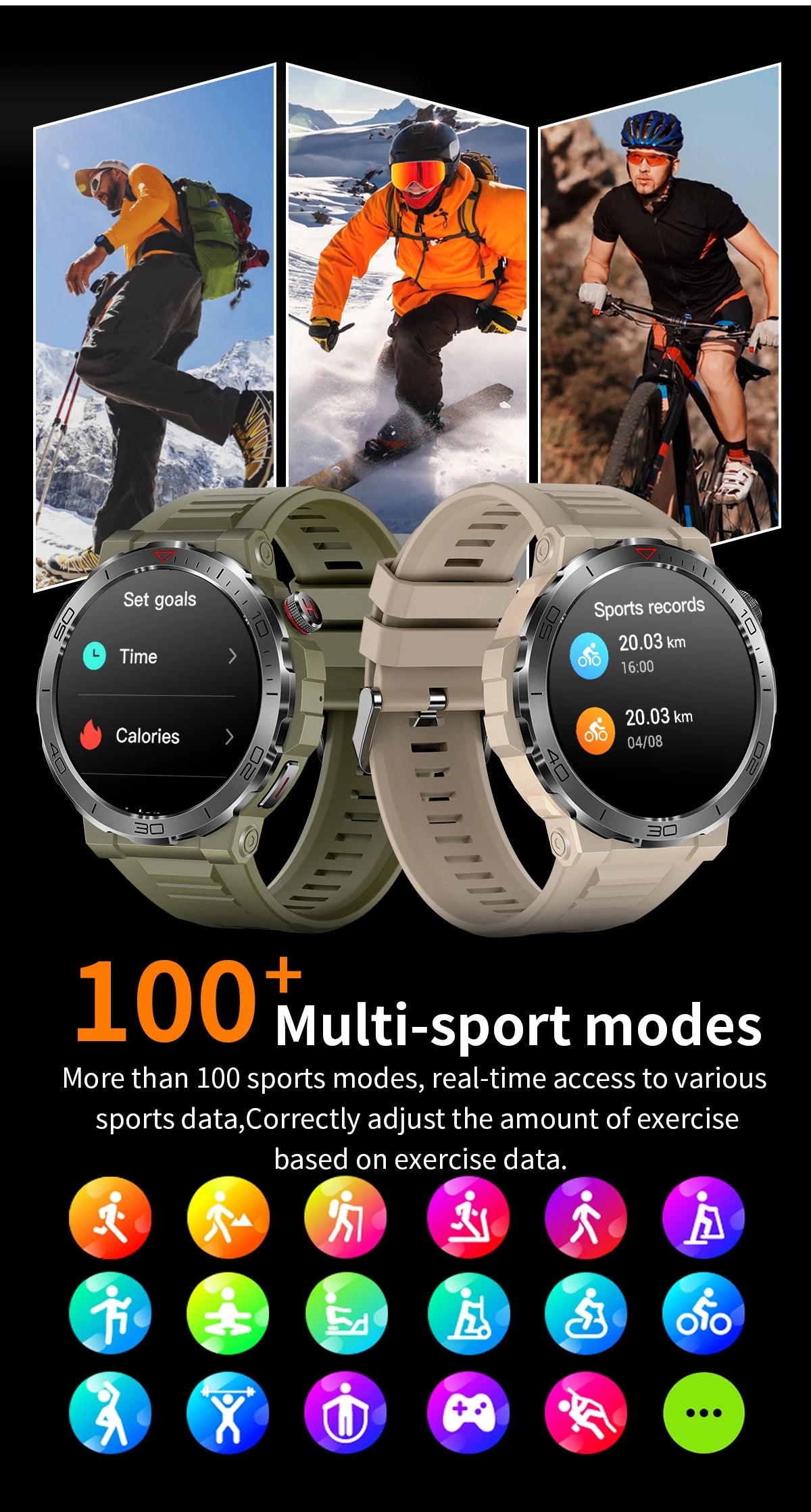 For Xiaomi Huawei smart Watch Bluetooth Call IP68 Waterproof Smartwatch Men 2024 New 1.43 Inch 466*466 HD Display 400Mah Battery