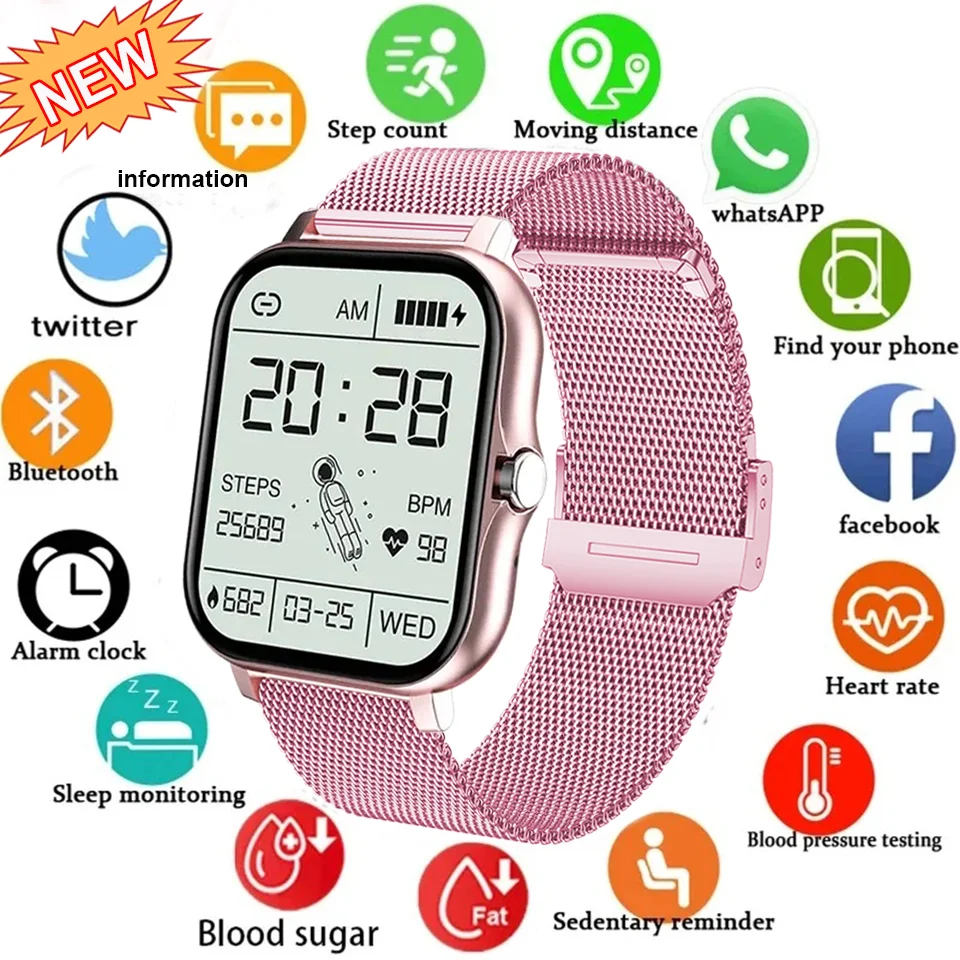 Smart Watch For Men Women Gift Full Touch Screen Sport Fitness Watches Bluetooth Calls Digital Smartwatch Wristwatch 2024 NEW