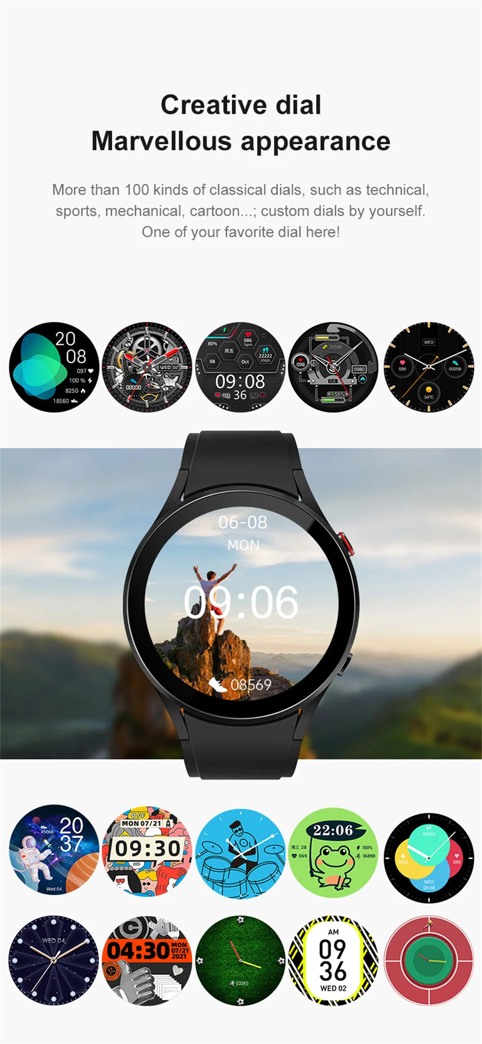 For Samsung Galaxy Watch 6 2024 New GPS Track Smart Watch Men AMOLED Always Display Body Temperature Clock BT Call Smartwatch