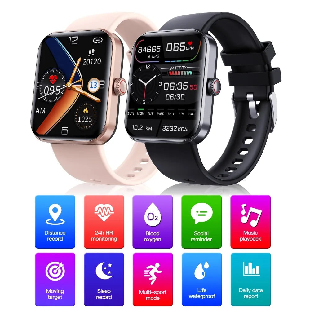 2024 F57L Smart Watch Men 24 Hour Heart Rate Sleep 50+ Sport Temperature Monitoring Sport 1.91 Inch Touch Screen Smartwatch