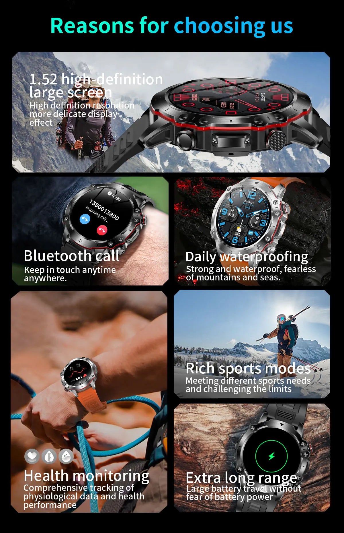 Titanium case Smartwatch Men 2024 NEW AMOLED Bluetooth Call Smart Watch for Android IOS 100+ Sports Modes Fitness Tracker