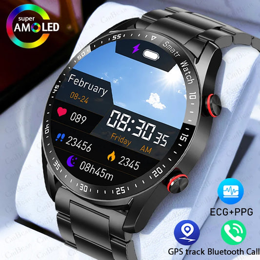 2024 New For GT3 Pro Smartwatch Men GPS Tracker ECG+PPG Heart rate Blood oxygen Waterproof Bluetooth Call Smart Watch For Huawei