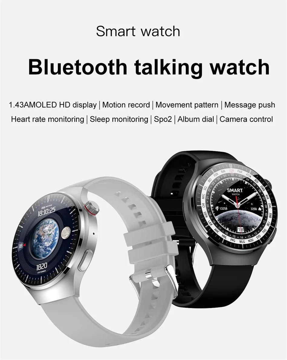 2024 New Smart Watches Men 360*360 HD Screen Bluetooth Call GPS Motion Tracks IP68 Waterproof NFC SmartWatch For Android IOS