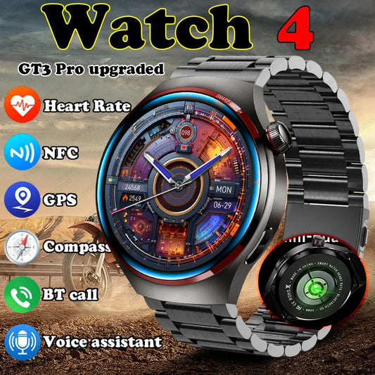 2024 New For Huawei GT4PRO Smart Watch Men Watch 4Pro AMOLED HD Screen Bluetooth Call GPS NFC Heart rate Blood oxygen SmartWatch