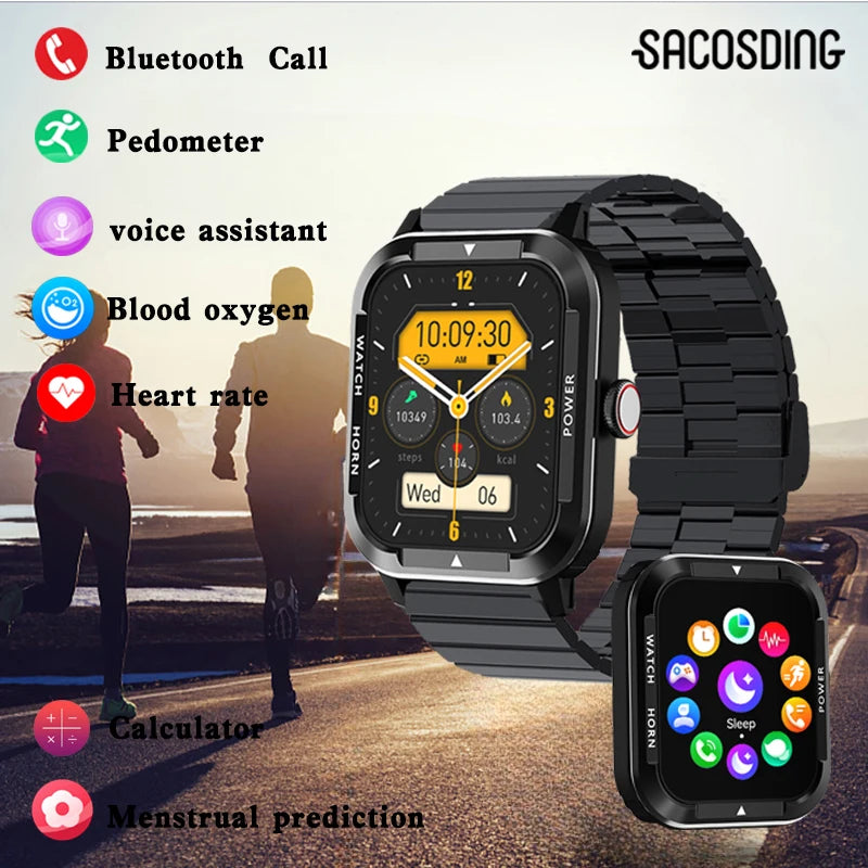 2024 Smart Watch Men Blood Glucose  Fitness Tracker Sports Watch Bluetooth Call Smart Clock Blood pressure Smartwatch For XIAOMI