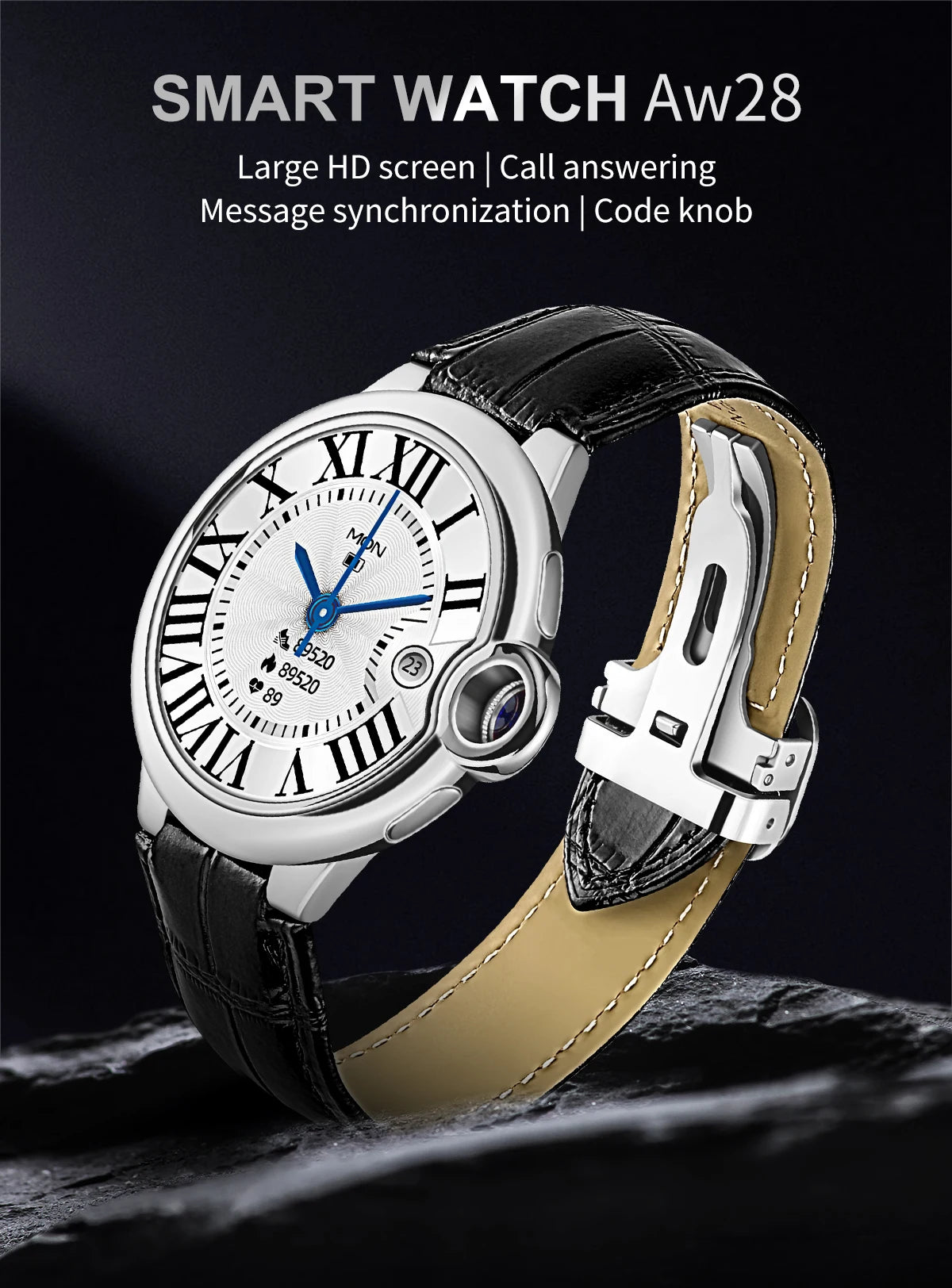 High-end Luxury Woman Smart Watch 2024 LEFYR AW28 Smartwatch Men Fitness Wristband Bluetooth Call AI Voice Connected Custom Dial