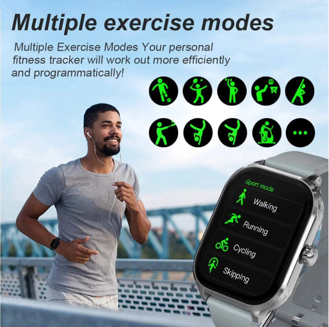 Smart Watch Men Women Gifts 2.01'' Full Touch Screen Sport Fitness Tracker Smartwatch BT Call Digital Wristwatch for Android IOS