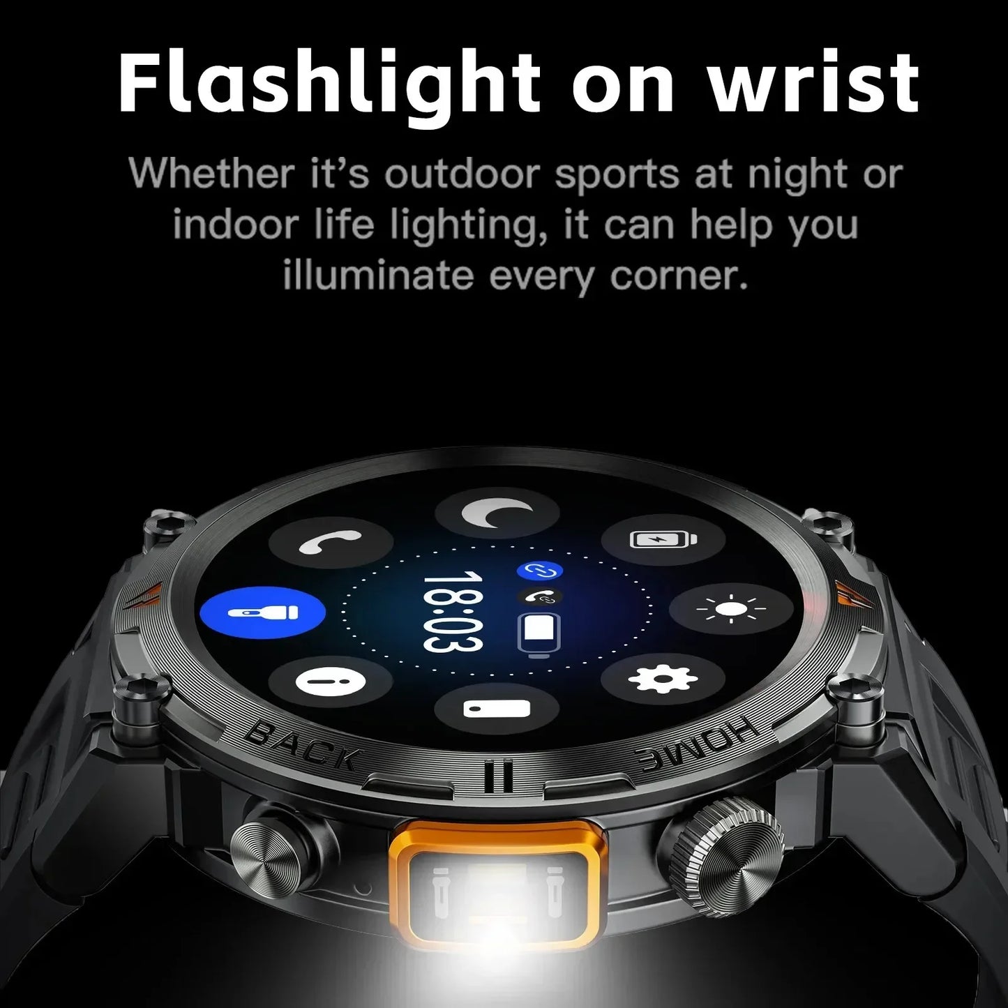 2024 Smart Watch Round AMOLED Smarthwhatch 3ATM Waterproof Original Design For Men Bluetooth With Flashlight 100+ Sports Modes