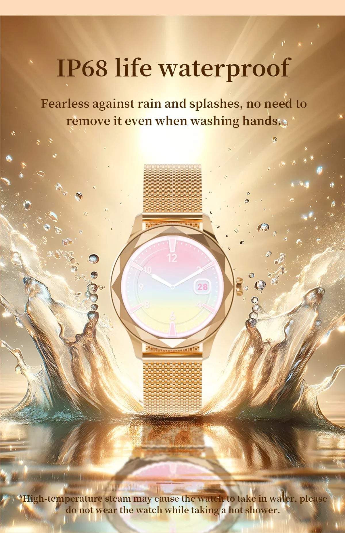 Zordai OD8 Ultra Thin Smart Watch For Women AMOLED Full Screen IP68 Waterproof Lady Watch Sports Fitness Tracker Smartwatch 2024