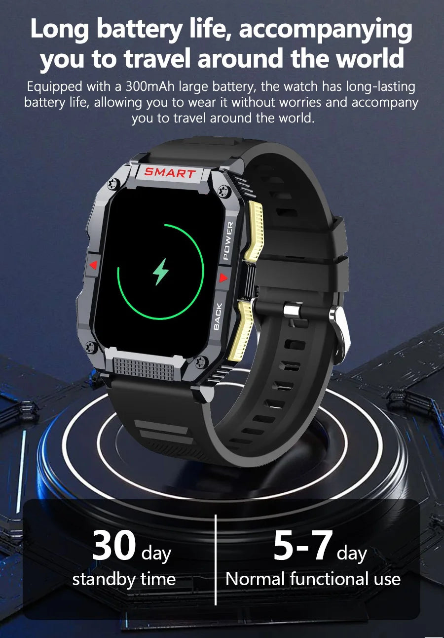 LIGE 2024 Men Smartwatch 1.83'' HD Screen Watches Outdoor Sport Bluetooth Call Fitness Watch for Android,iOS Black Wristwatch