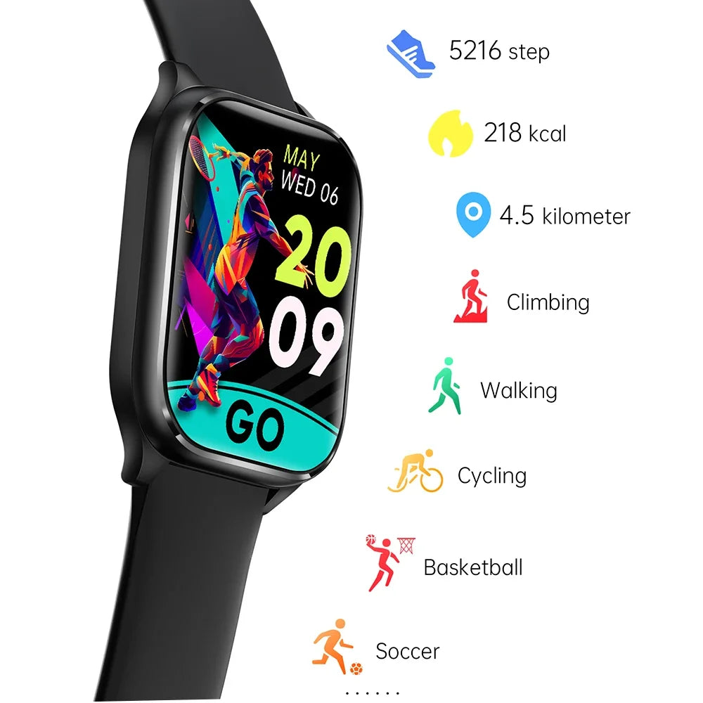 2024 New Sports Style Smart watch Men Women 1.85 inch Large Screen Classic Sports style Dials 1ATM Waterproof Big Battery Life