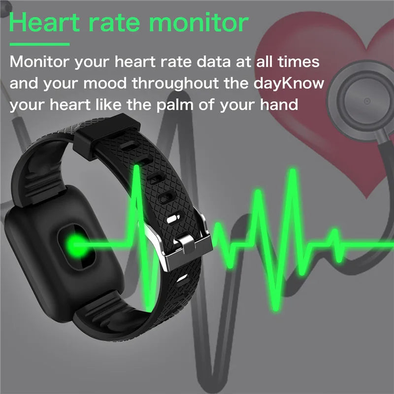 116plus Smart Watch Men Women Heart Rate Monitor Fitness Tracker Sports Bracelet Fit Pro APP For Apple Huawei Xiaomi Phone