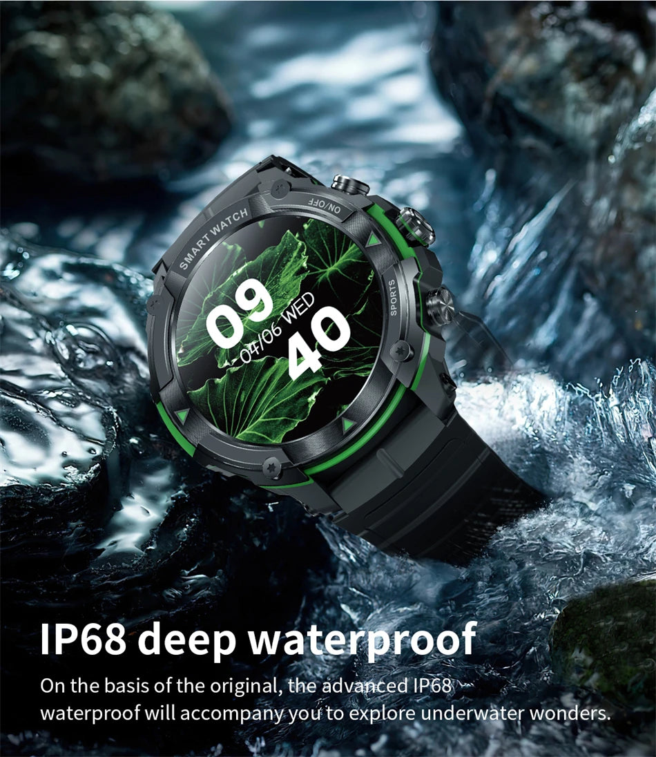 2024 New Men Smartwatch outdoor sports smart watch Bluetooth call IP68 waterproof health monitoring watch adult 420 mAh battery