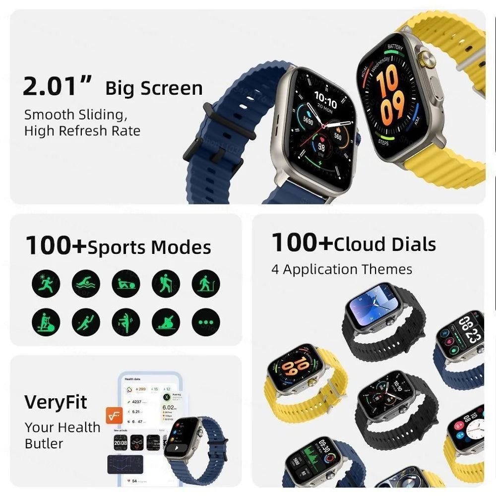 2024 Sports Smartwatch 2.01" Alexa Watch for Men Women Pedometer PPG Waterproof IP68 Swimming Bluetooth Bracelet Sport Outdoor