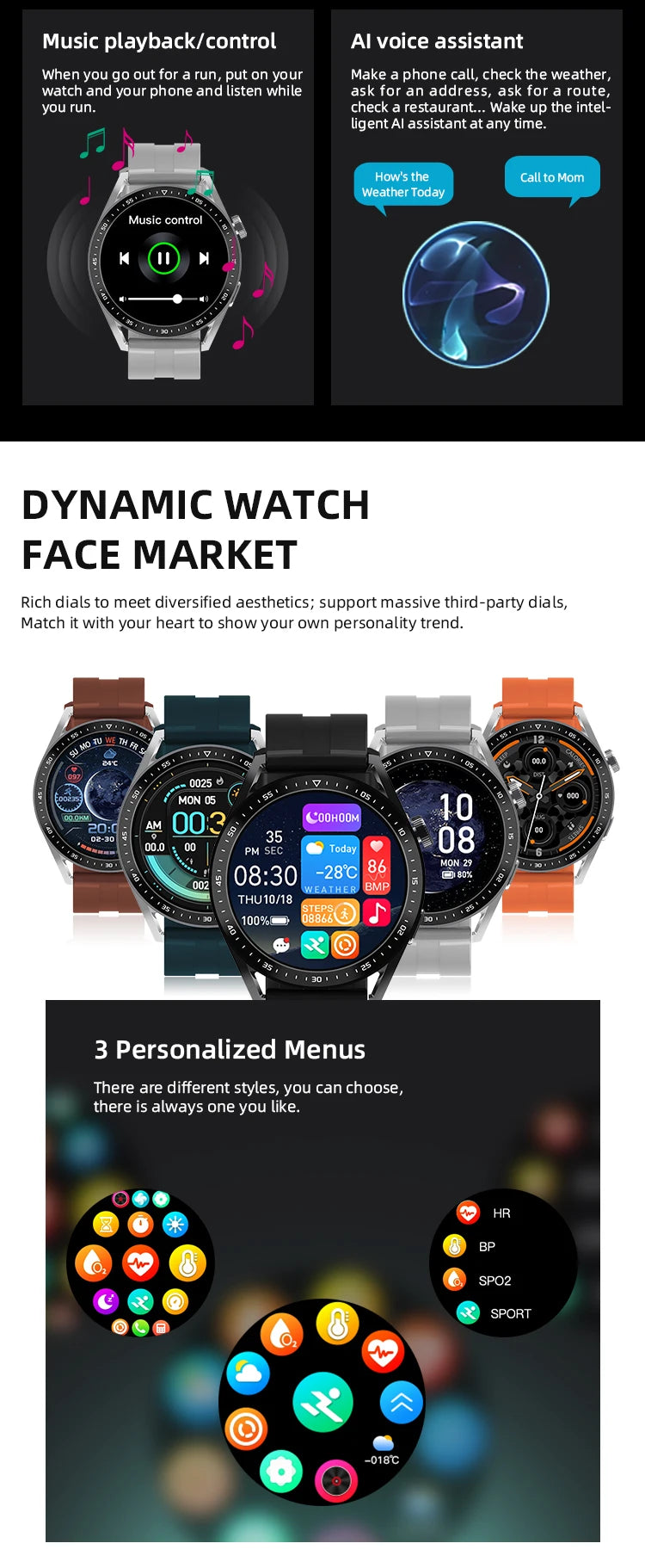 2024 Smart Watch Full Screen NFC Bluetooth Call Heart Rate Monitor Sport Wireless Charger Men Women Smartwatch for iOS Android