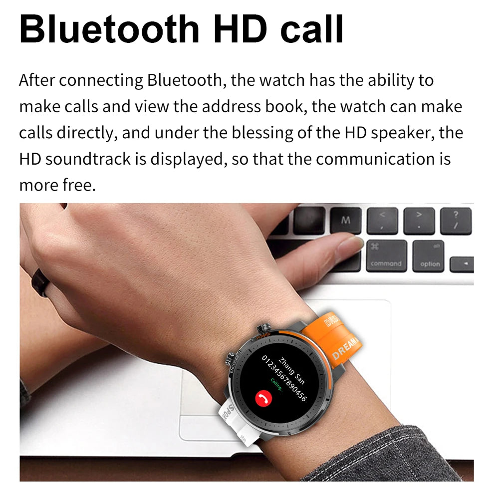 2024 New Bluetooth Call Smartwatch Men Heart Rate Blood Pressure Sports Fitness Tracker Waterproof Smart Watch For Android IOS