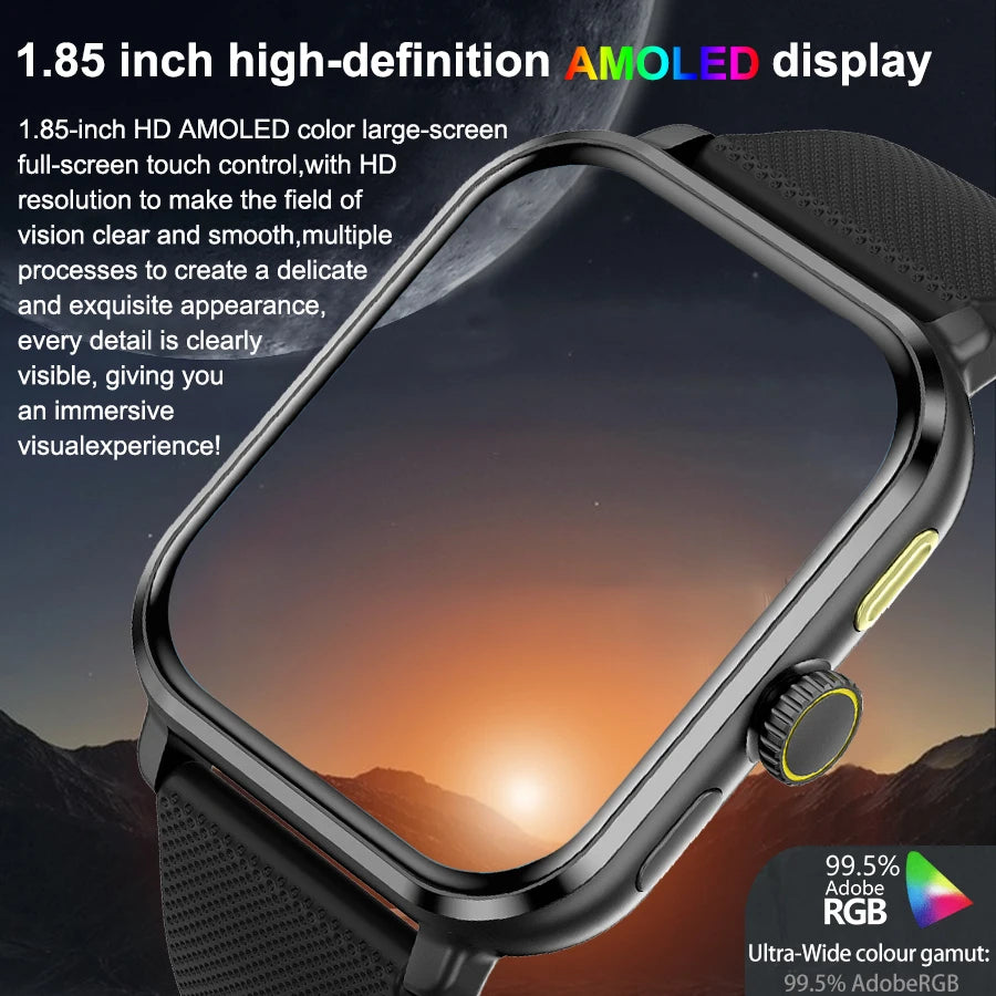 For ios Series 9 AMOLED Smart Watch Men Blood Sugar Bluetooth Call GPS Sport Tracker IP68 Waterproof Women Smartwatches 2024 New