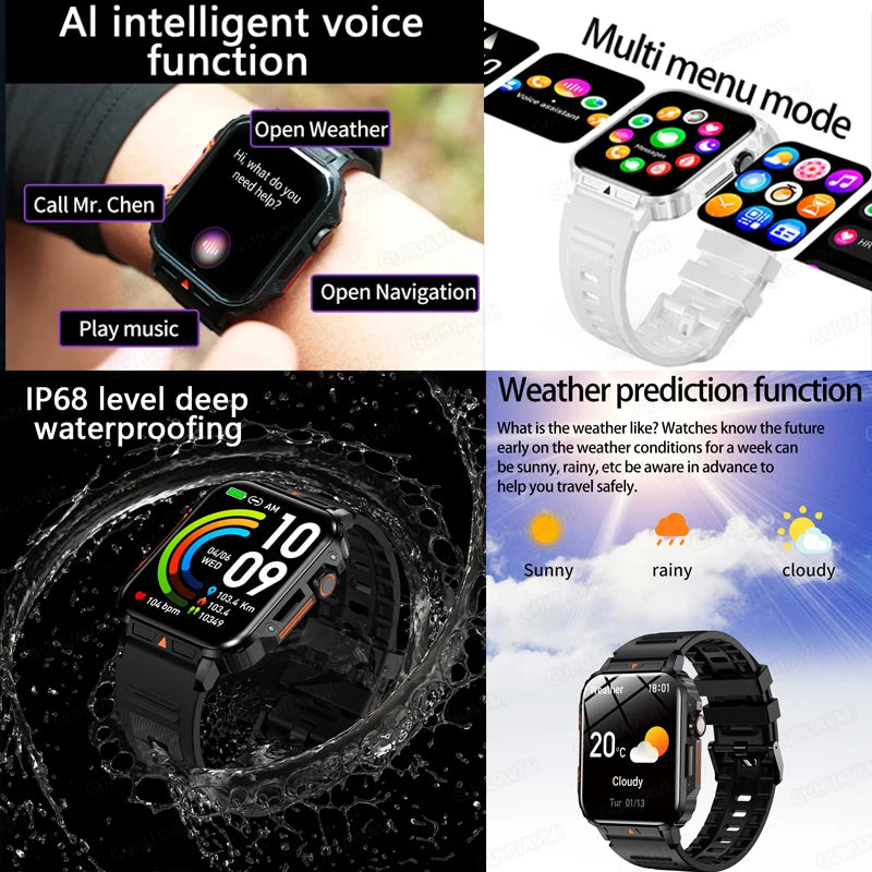 2024 New For Xiaomi Smart Watch Men Bluetooth Call AI Voice Multiple Sport smartwatch Blood Pressure Heart Rate PPG Health Clock