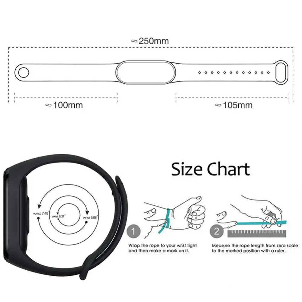 Silicone Strap Replacement Bracelet for Xiaomi Mi Band 7 Wrist Strap Sport Smart Watchband Bracelet Wriststrap Smart Watch Band