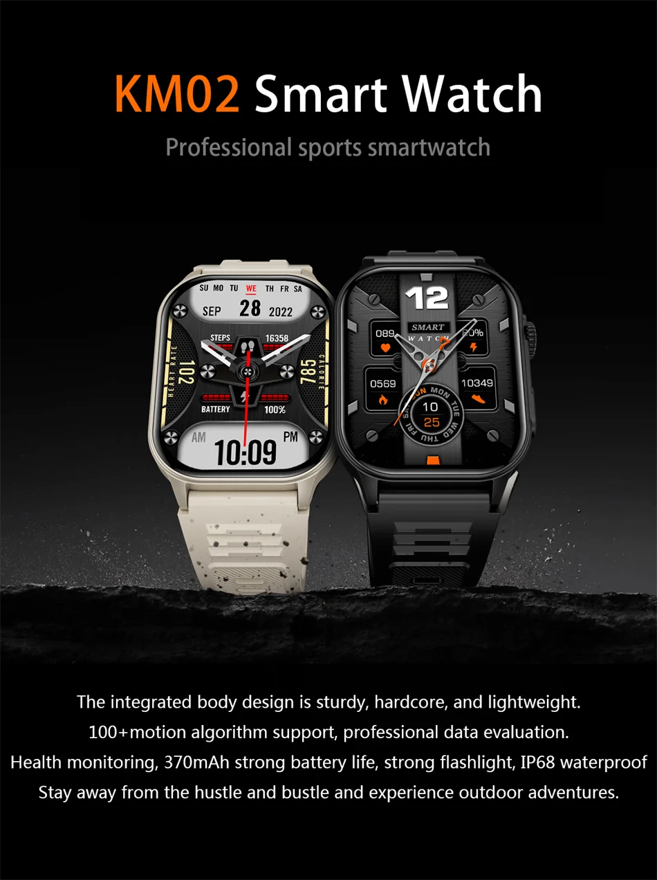 2024 New LIGE Outdoor Sports Smart Watch Men 2.02"HD Screen Smartwatch Bluetooth Call Heart Rate Sleep Track Waterproof Watches