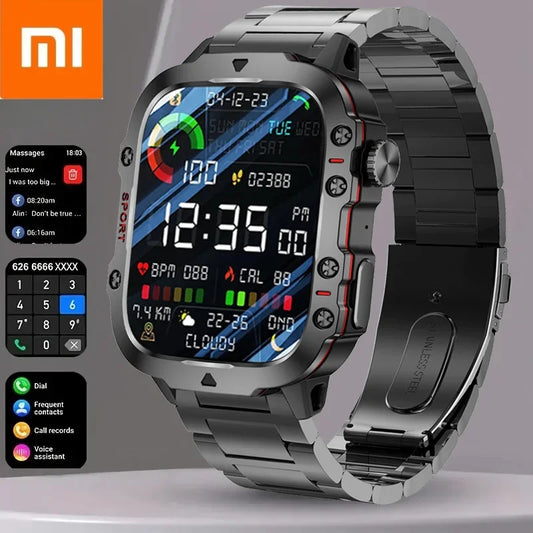 Xaiomi 2024 Smart Watch Men 2.01" Screen 3AT Waterproof Watches Bluetooth Call Ai Voice Sport Smartwatch For Android Xiaomi IOS