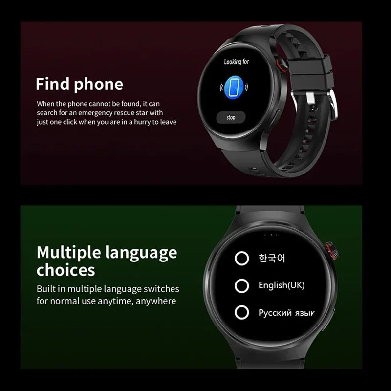 for Huawei Watch GT4 Pro Men Smart Watch AMOLED Customized Dial Sports Fitness Tracker Bluetooth Call Sports Smartwatch New 2024