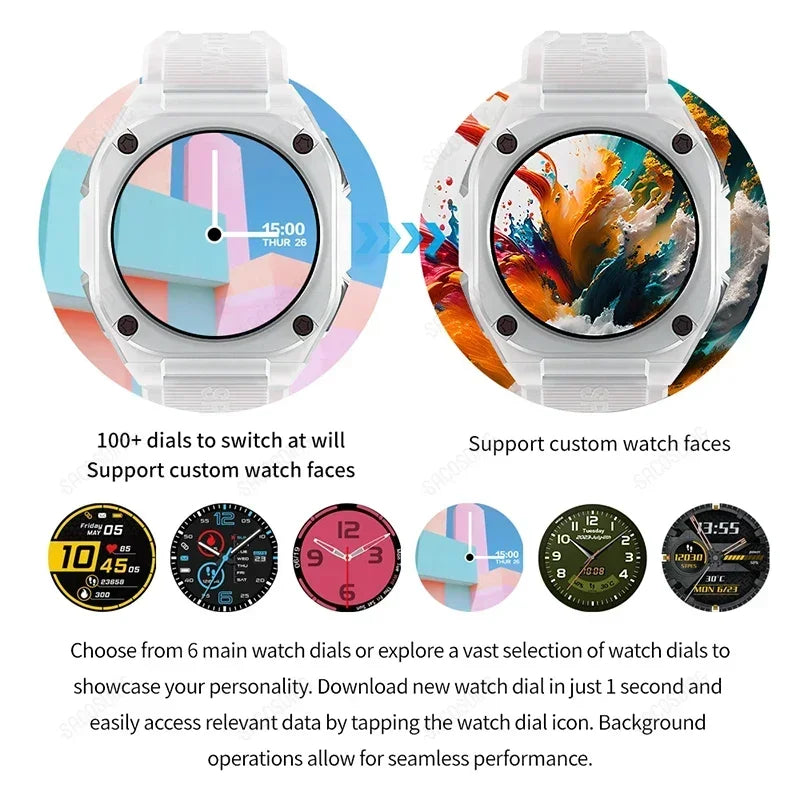 2024 New Smart Watch Women Men HD AMOLED Screen IP68 Waterproof Sport Smartwatch Outdoors Compass Heart Rate Monitor Watch Smart