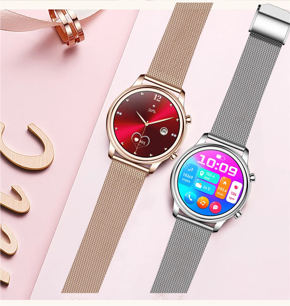 2024 New For Xiaomi 1.27 inch Women Smart Watch Heart Rate Health Custom Dial Ladies Fashion Bracelet Bluetooth Call SmartWatch