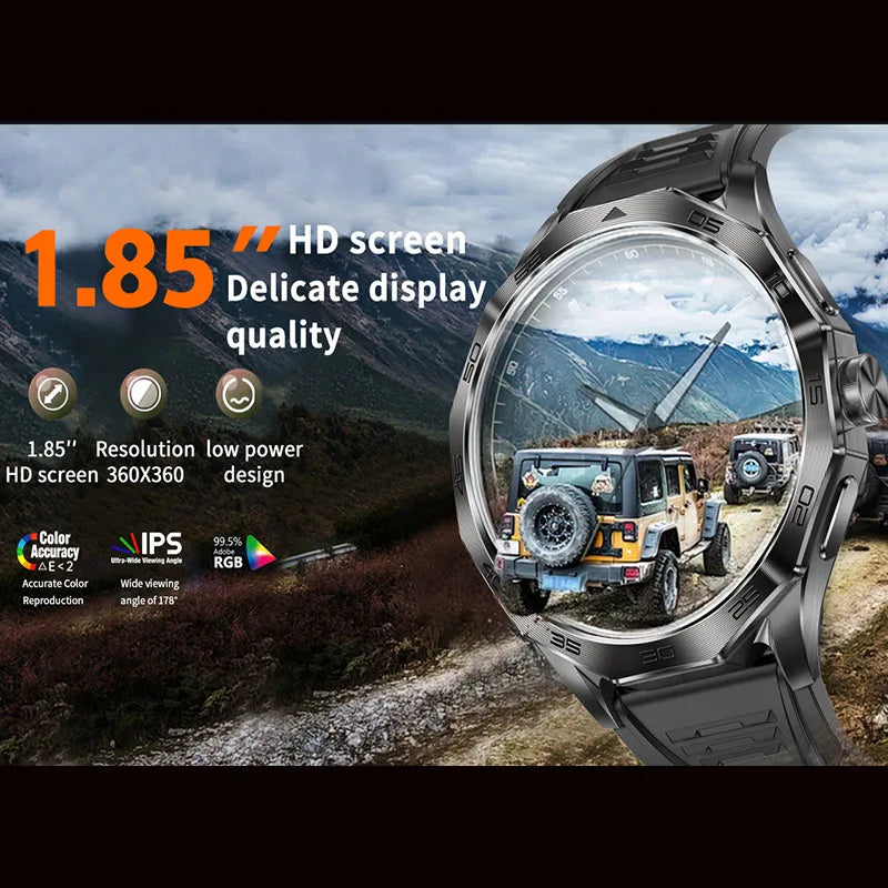 2024 New 1.85"HD  Bluetooth Call Smart Watch  Men Sports Fitness Tracker Heart Monitor  Smartwatch  For Huawei XIAOMI Android