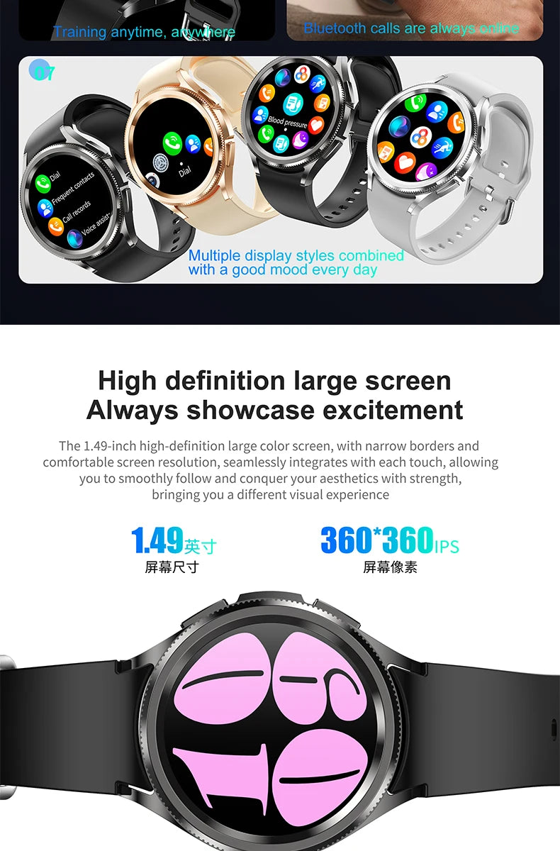 2024 New For Samsung Galaxy Watch 6 Classic Smart Watch Women Men Sports Fitness Health Waterproof Bluetooth Call Smartwatch