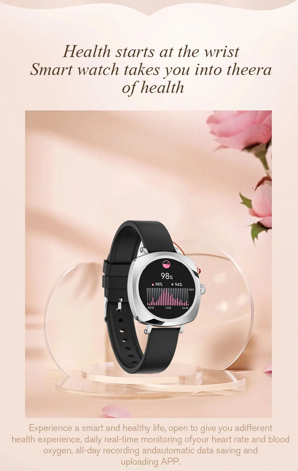 2024 Fashion Smart watches for Women Amoled screen Heart Rate IP68 Waterproof Android Round Shape  Digital BT call smart Watch