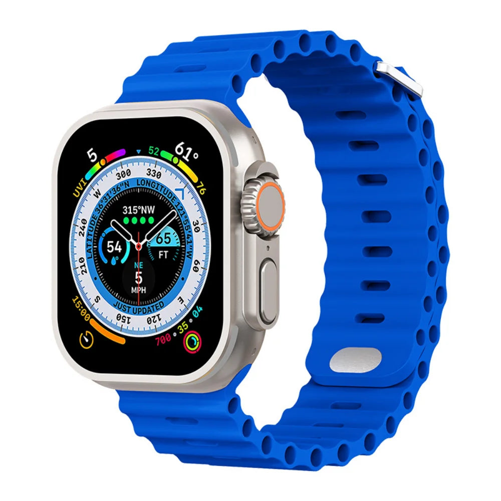 Ocean Silicone Strap For Apple Watch Band Ultra 49mm 45mm 41mm 44mm 40mm 42mm 38 mm 45 mm Wristband iWatch Series 9 8 7 SE 3 5 6