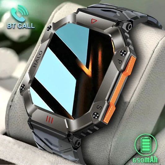 2024 New 650mAh Large Battery SmartWatch Men Compass Heart Rate IP68 Waterproof Bluetooth Call Sports Military Smart Watch Men