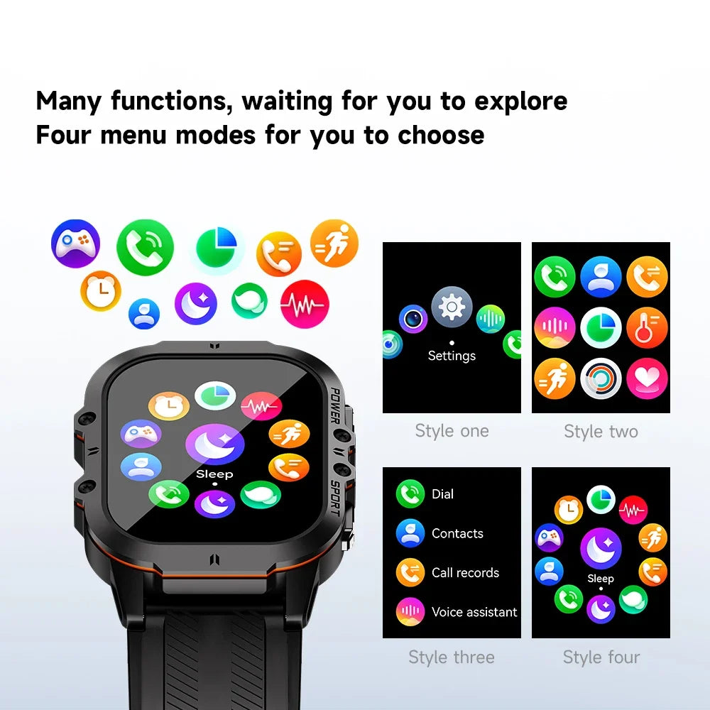 For Android IOS Smart Watch Men Bluetooth Call AMOLED 1ATM Waterproof Smartwatch Men 2024 Health Monitor Clock Fitness Tracker