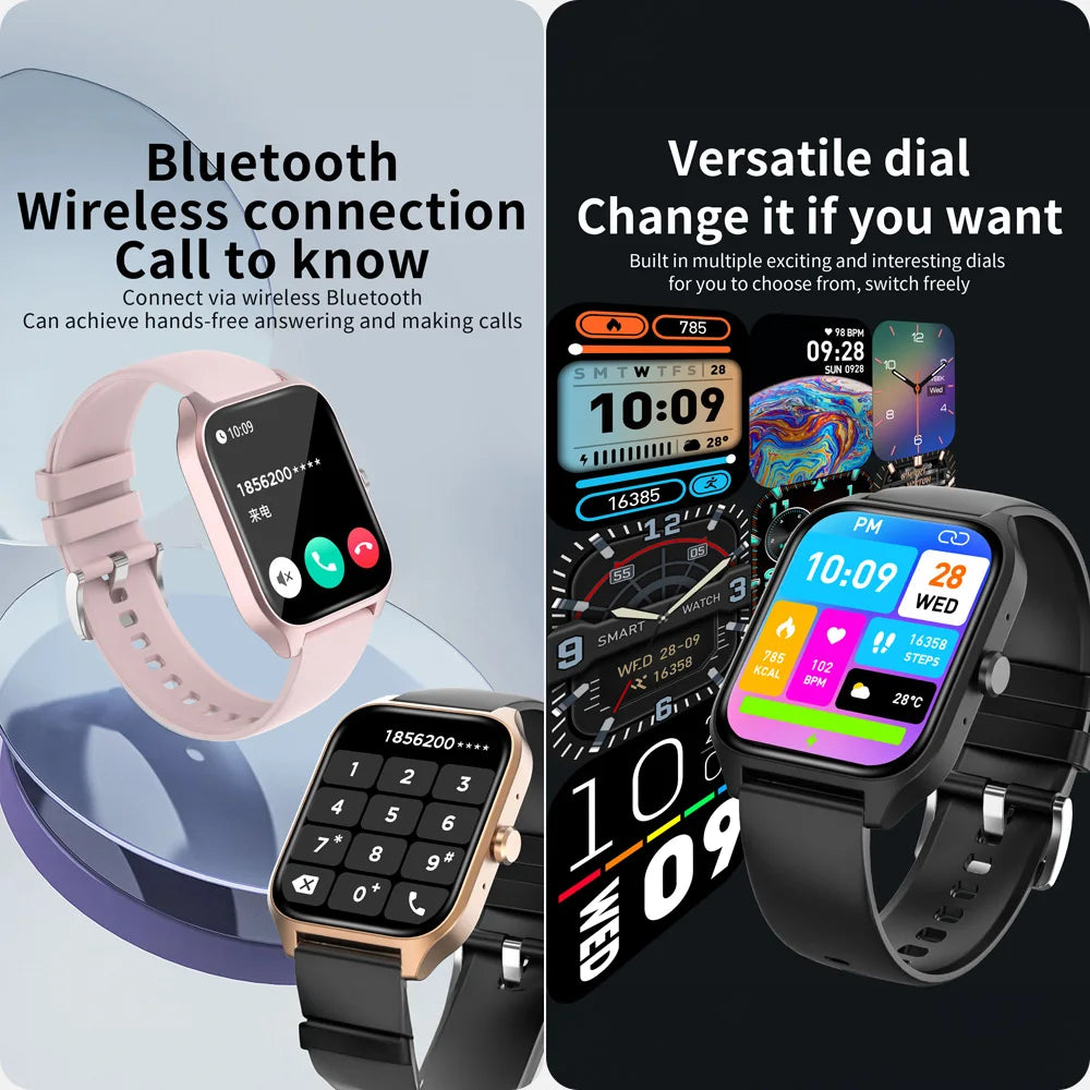 Smart Watches Women Smartwatch Man 2024 Digital Wristwatches Men's Watch 1.83"/Music Control/Bt Call/Ip67 Waterproof