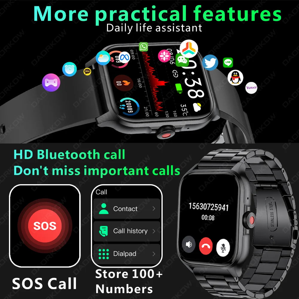 2024 New Bluetooth Call Smart Watch Women Voice Assistant Sports Fitness Bracelet Waterproof Lday Smartwatch Men For Android Ios