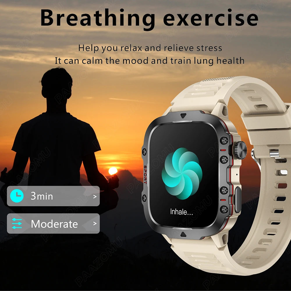 2024 New Bluetooth Call Smart Watch For Men 1.96'' HD Screen Heart Rate 100+ Sport Outdoor Fitness SmartWatch For Xiaomi HUAWEI