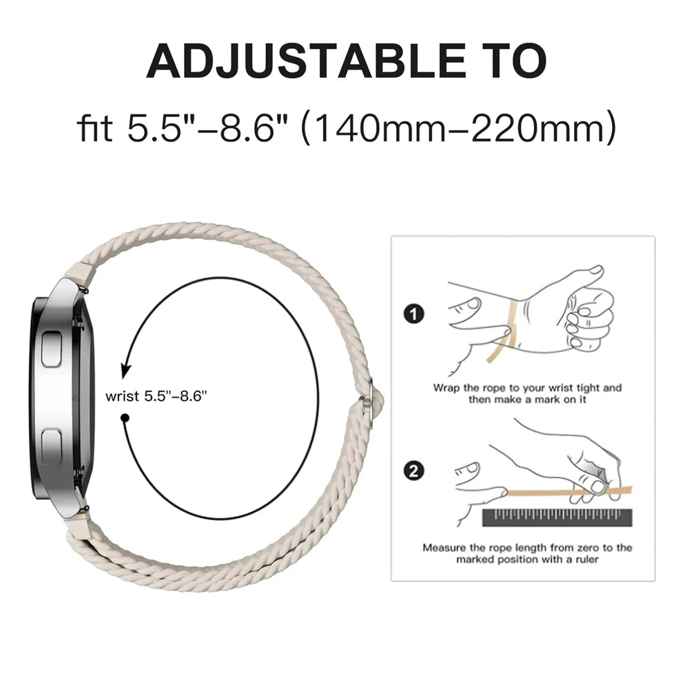 For Samsung Galaxy Watch Ultra Band 47mm accessories Adjustable Nylon Braided sport bracelet correa Galaxy watch 7 Ultra Strap