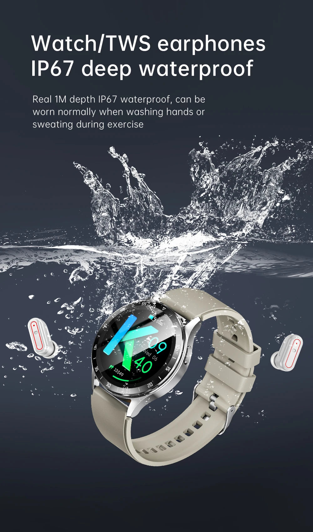 2024 New NFC Smart Watch TWS 2-in-1 Bluetooth Earphones Bluetooth Call Outdoor Sports Track Tracking Men and Women Smartwatches