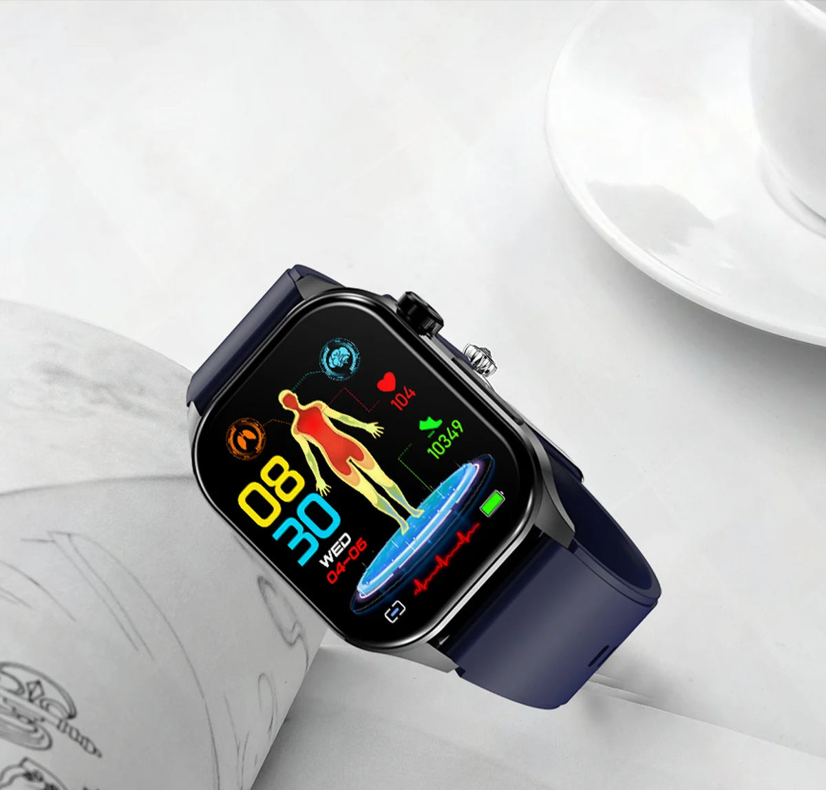 2024 New AMOLED Smart Watch Men Ecg Watches Heart Rate Blood Glucose Lipids Uric Acid Health Tracker SmartWatches for IOS Xiaomi