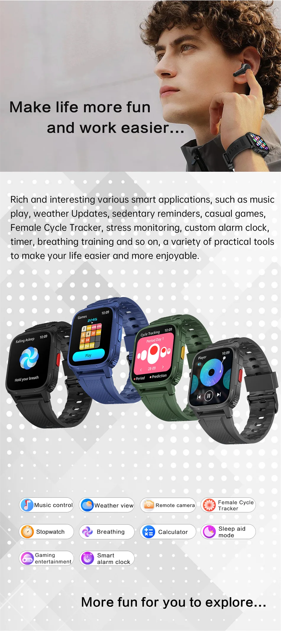 2024 New Military Outdoor Sport Smart Watch Men 1.95 Inch Screen Heart Rate IP68 Waterproof Fitness Bluetooth Call Smartwatch