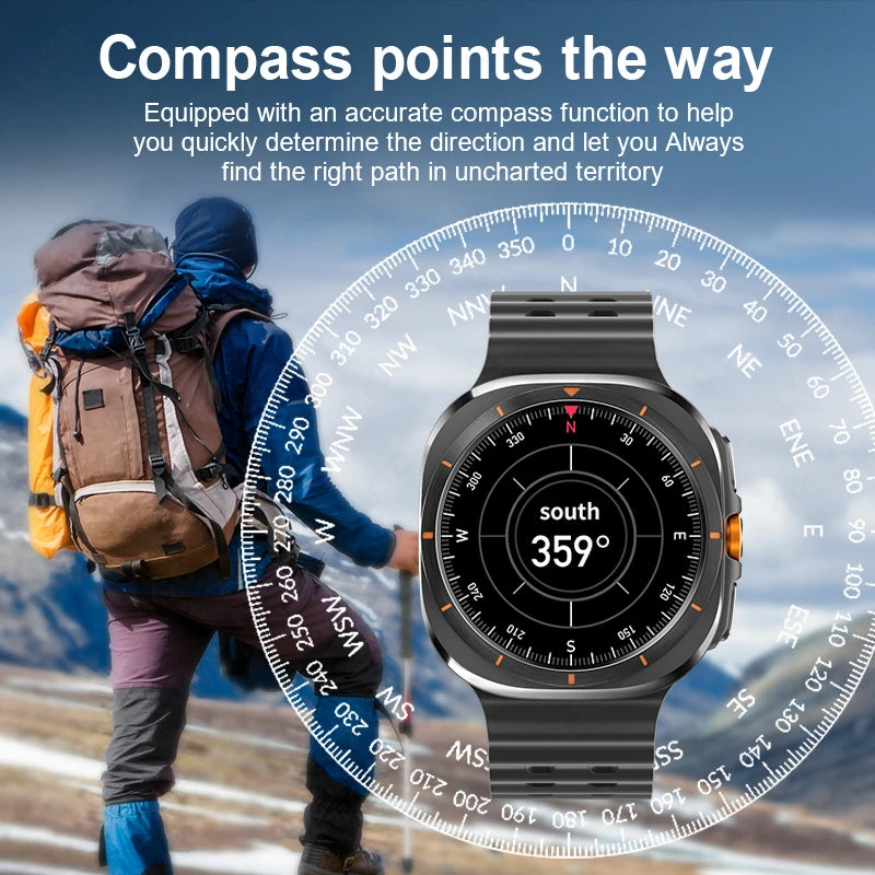 LIGE New AMOLED Display Smart Watch Men 2024 NFC Compass Bluetooth Call Outdoor Sport Watch Digital Smartwatch For Xiaomi Huawei