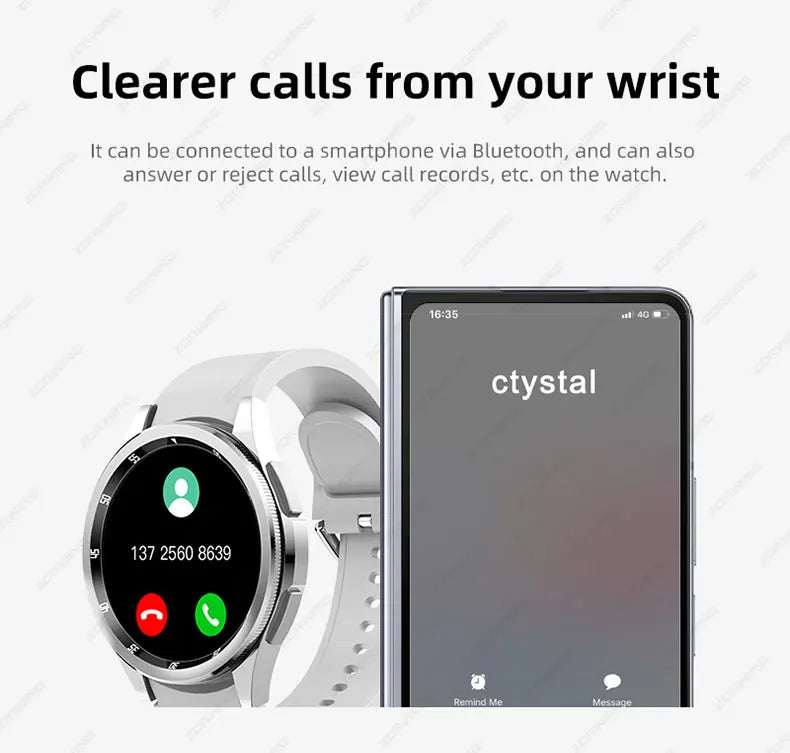 JS Watch 6 Max Classic AMOLED Smart Watch Men Rotating Bezel Compass Bluetooth Calls Heart Rate Blood Pressure Smartwatch 2024