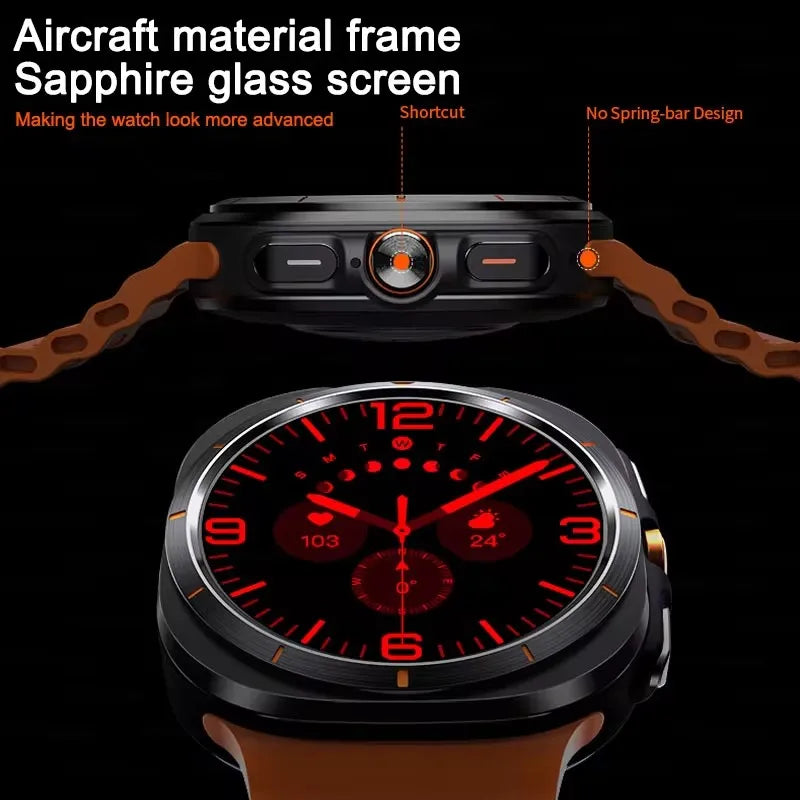 2024 New For Galaxy Watch 7 Ultra GPS Smart Watch Men HD AMOLED Heart Rate Sports Fitness Tracker NFC Bluetooth Call Smartwatch