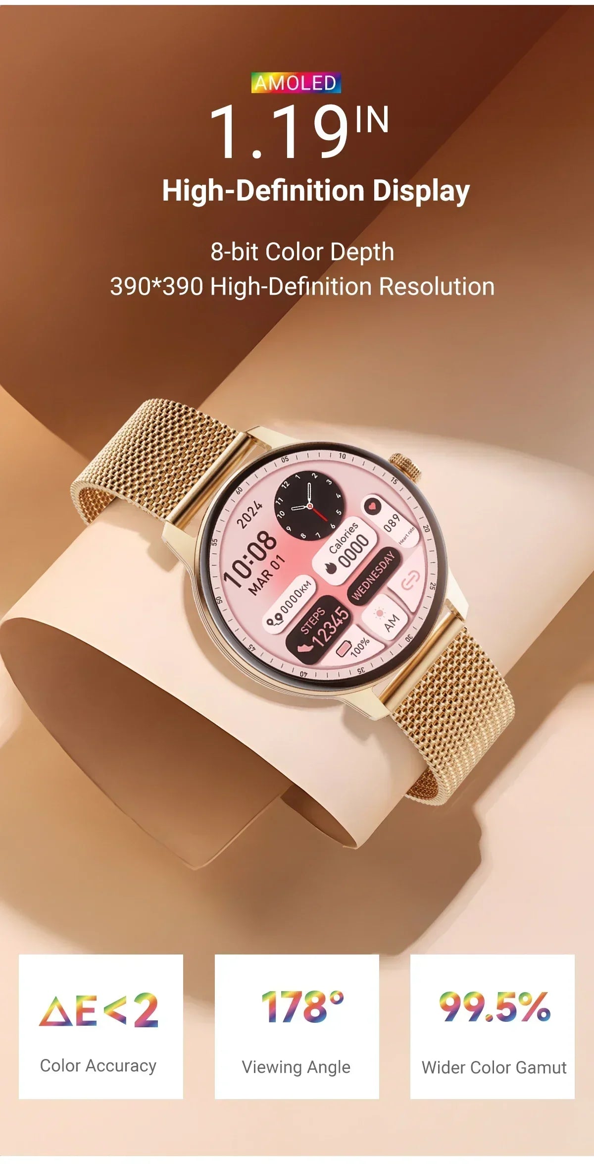 Zordai OD9 Luxury Smart Watches For Women Bluetooth Call Connected Phone Women Watch Health Monitor Sports Smartwatch Women Gift