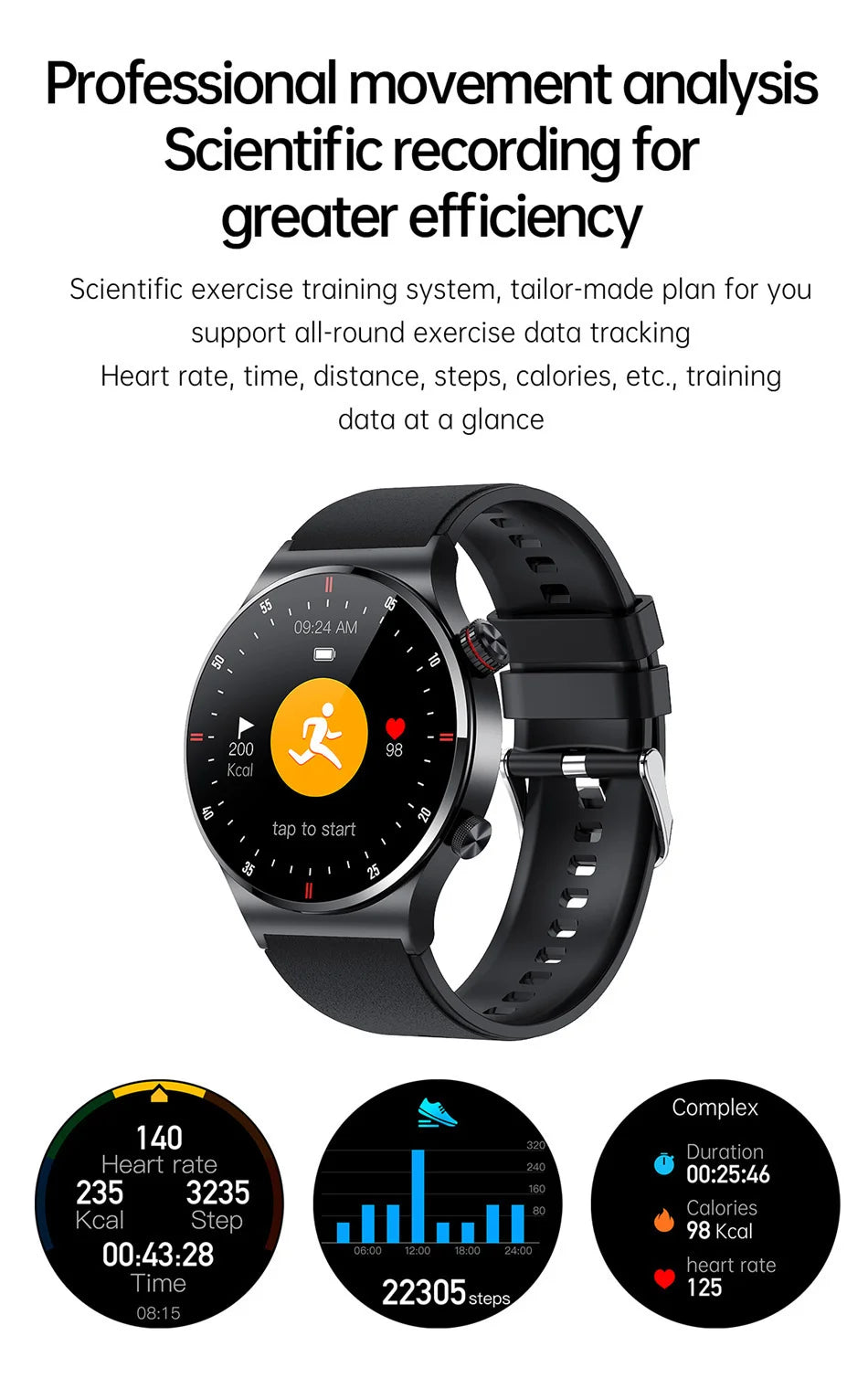 2024 NEW ECG+PPG Business Smart Watch Men Bluetooth Call Health Sleep Monitoring Multiple Sports Mode Waterproof Smartwatch